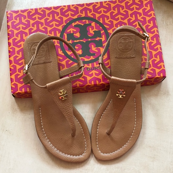 Tory Burch Shoes - Tory Burch Britton Tan Leather Thong Sandal